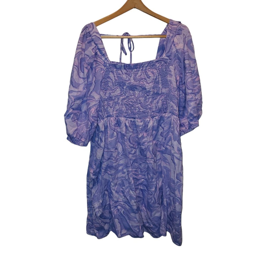 Puff Elbow Sleeve Smocked Dress